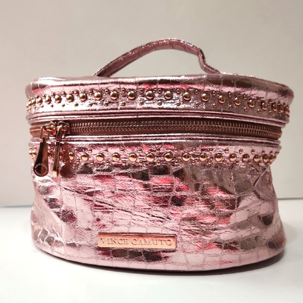 Vince Camuto Metallic Pink Cosmetic Bag